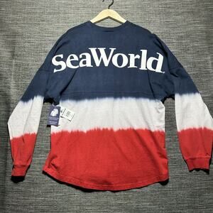 Spirit Jersey Sea World Shirt Adult Large Red White Blue USA LS Americana RARE